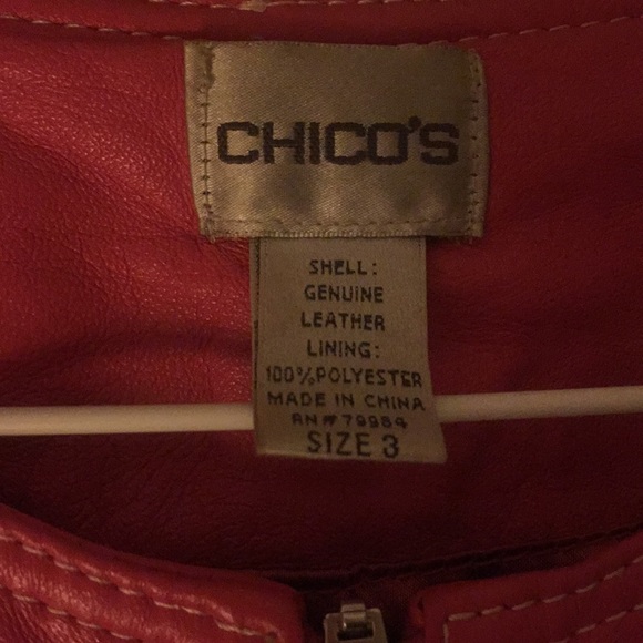 Pink Genuine Leather Jacket Chico’s - Picture 2 of 4